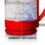 Ovente 1.5L Red Glass Electric Kettle with ProntoFill Technology, 1500W thumbnail 7
