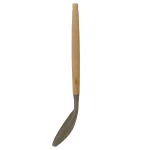 Home Basics Karina Silicone Skimmer with Natural Beech Wood Handle, Heat Resistant & Non-Stick Safe, Grey thumbnail 2