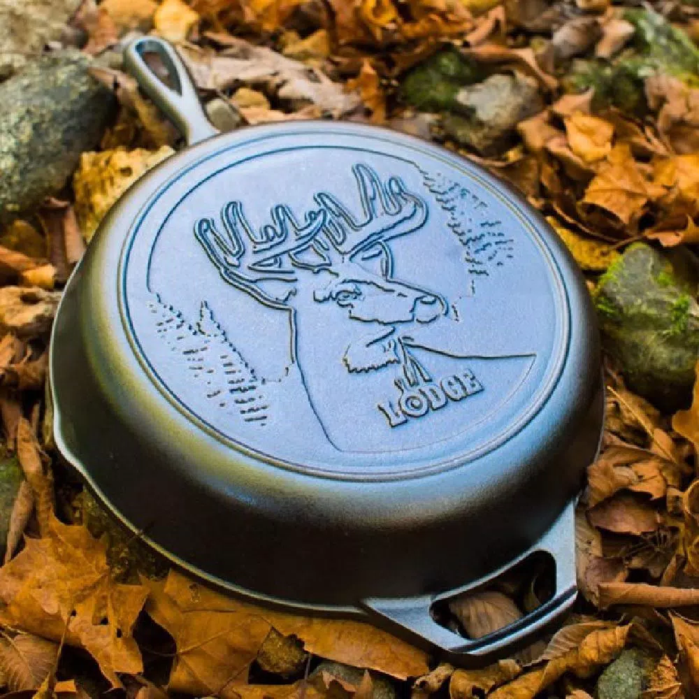 Lodge Wildlife Series 5-Piece Cast Iron Cookware Set with Moose, Deer, and Pheasant Designs