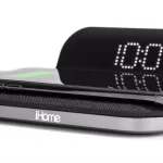 iHome Sleek Digital Alarm Clock with Qi Wireless Charging and USB Port, Designer Fabric Finish thumbnail 6