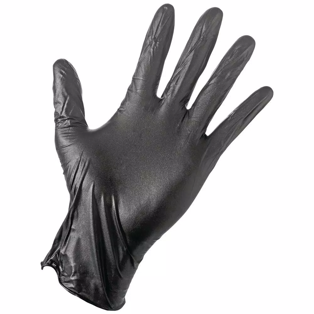 Unbranded Grease Monkey 40 Count Black Disposable Nitrile Gloves, Large, Latex-Free