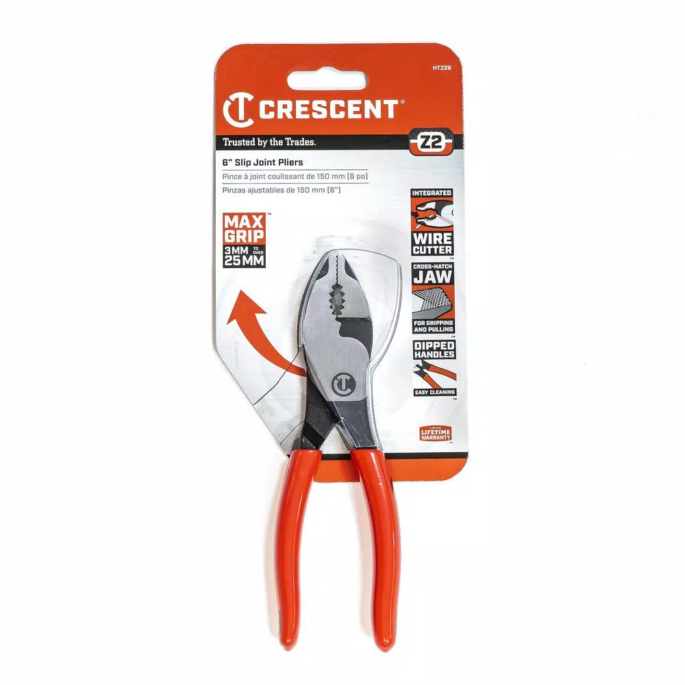 Crescent Z2 6 in. Slip Joint Pliers with Dipped Handles