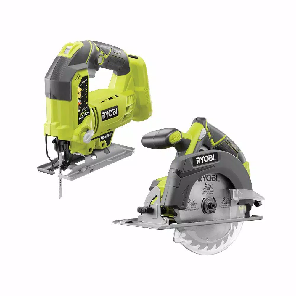 RYOBI 18V ONE+ Cordless 6-1/2 in. Circular Saw and Orbital Jig Saw Combo Kit (Tools Only)