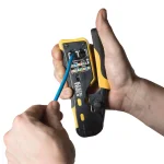 Klein Tools CAT6 Pass-Thru Modular Crimper, Radial Stripper, and 20-Pack Connector Set thumbnail 3