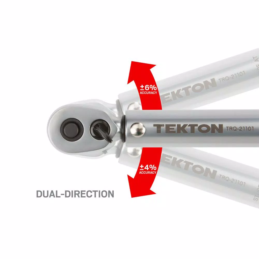 TEKTON 1/4 in. Drive Dual-Direction Click Torque Wrench, 10-150 in./lb.