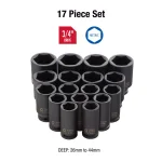 SUNEX TOOLS Sunex 468 3/4 in. Drive Deep Metric Impact Socket Set, 17-Piece thumbnail 6