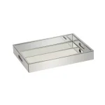 LITTON LANE 18 in. Modern Silver Decorative Mirror Tray with Polished Aluminum Exterior thumbnail 1