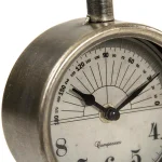 Zentique Rustic Mathematical Compass Shaped Table Clock - Antique Silver Metal Analog Desk Clock thumbnail 3