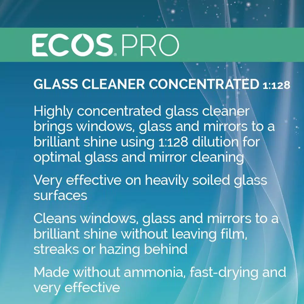 ECOS Pro Lavender Glass Cleaner Concentrate, 1 Gallon, Streak-Free & Ammonia-Free