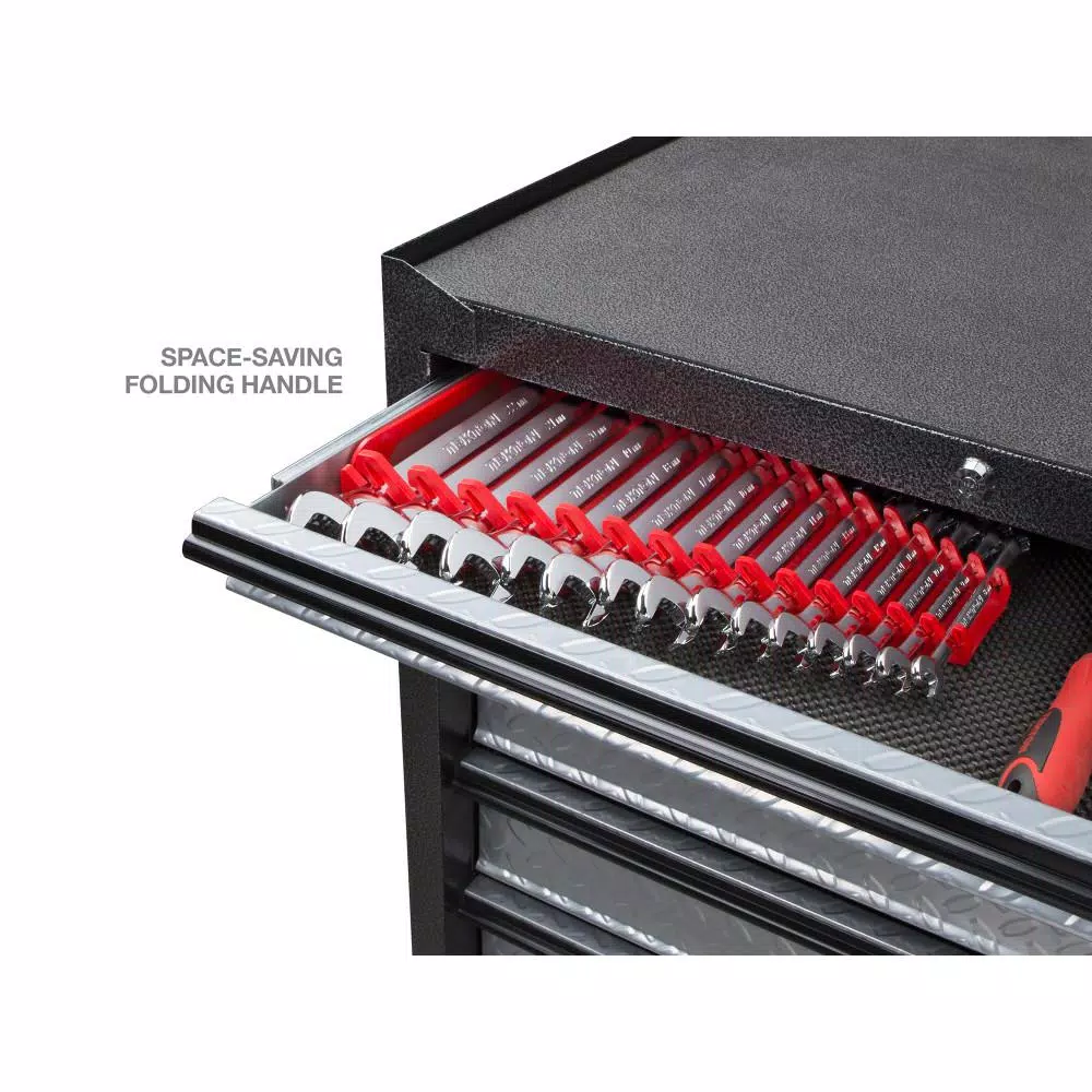 TEKTON 7.5 in. 15-Tool Store-and-Go Wrench Rack Keeper, Red