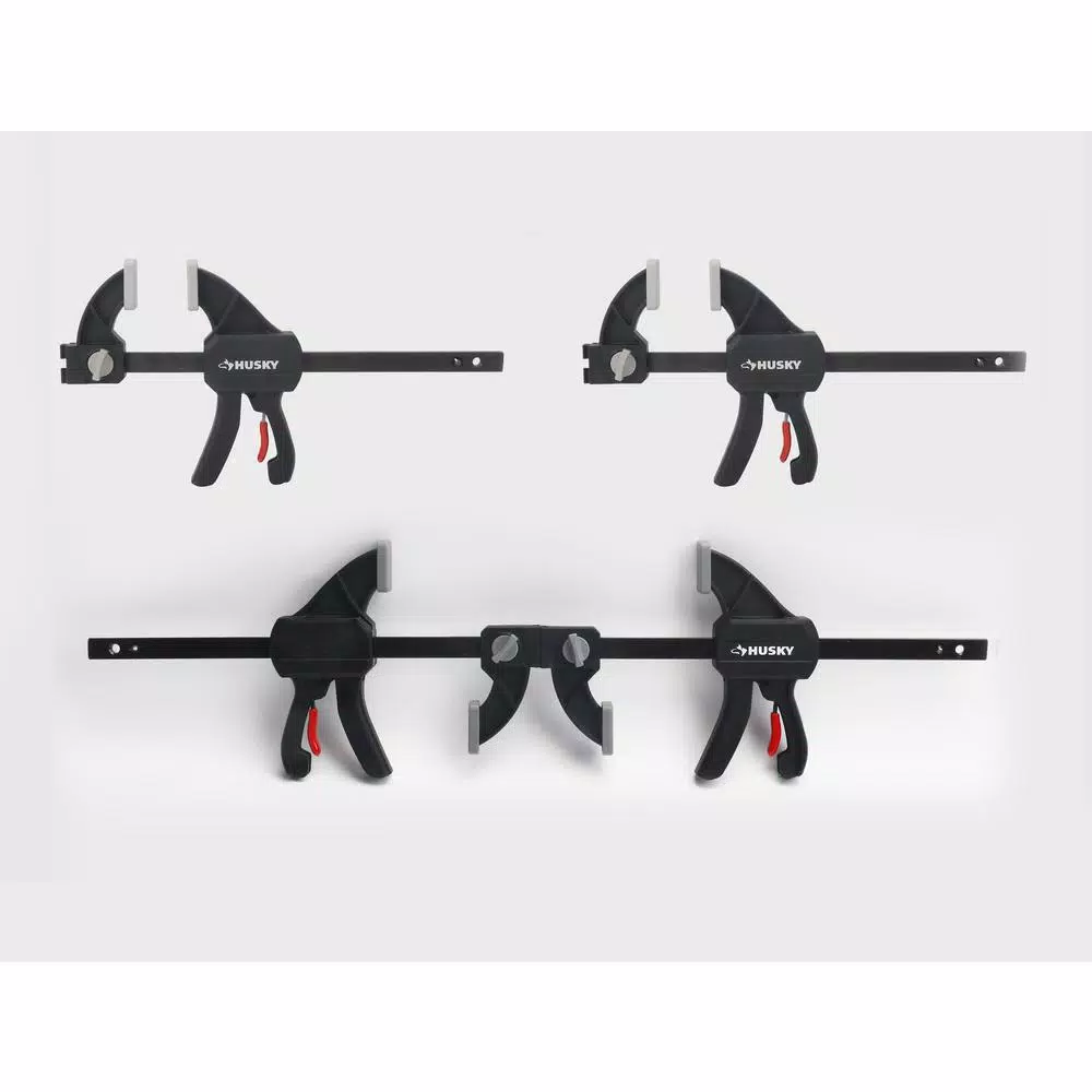 Husky 6-Piece Trigger Clamp Set, 6 in. and 4.5 in. Expandable Clamps