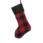 Glitzhome Plaid Bear Rug Hooked Christmas Stockings, 2-Pack thumbnail 2