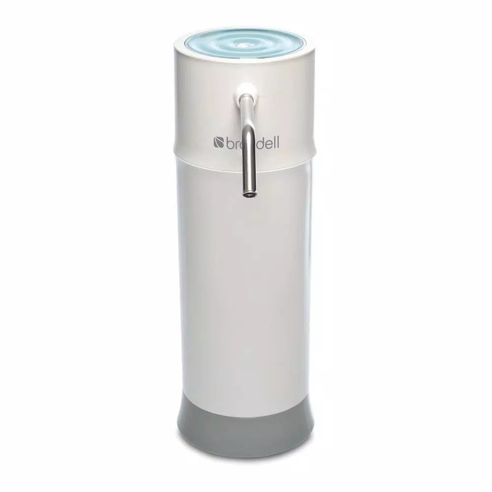 Brondell H2O+ Pearl Countertop Water Filtration System, Carbon Block Filter, White