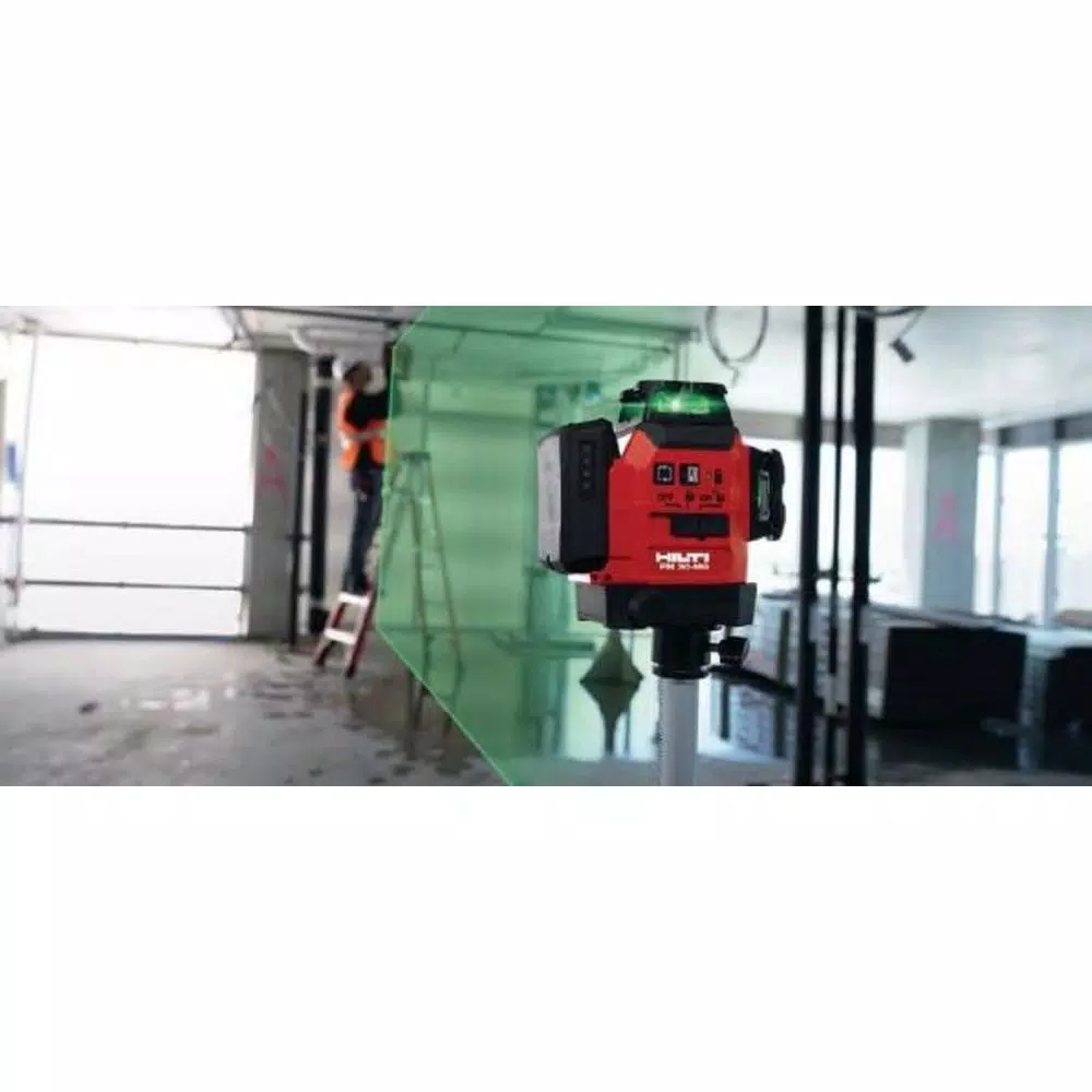 Hilti PM 30-MG Multi-Green 360° Line Laser and Receiver Kit, 131 ft. Range