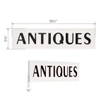 Pinnacle Rustic Antiques White Metal Wall Sign - 36.5 in. x 9.75 in. Farmhouse Tin Enamel Decor thumbnail 4