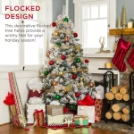 Best Choice Products 7.5 ft. Pre-Lit Flocked Artificial Christmas Tree with 550 Warm White Incandescent Lights thumbnail 2