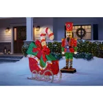 Home Accents Holiday 61 in. LED Sleigh with Presents Yard Decoration, Cool White Lights thumbnail 3