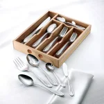Hampton Forge Lace Frosted 54-Piece 18/0 Stainless Steel Flatware Set with Wood Caddy, Service for 8 thumbnail 2