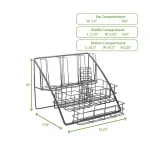 Mind Reader Black Steel Coffee Condiment Organizer - 8 Compartment Breakroom Caddy & Cup Lid Holder thumbnail 7