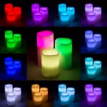 Lavish Home 3-Piece LED Color Changing Flameless Votive Candle Set with Remote and Vanilla Scent thumbnail 3