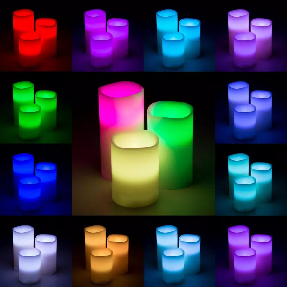 Lavish Home 3-Piece LED Color Changing Flameless Votive Candle Set with Remote and Vanilla Scent