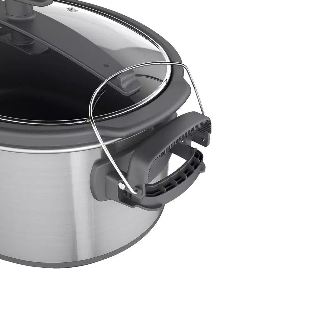 BLACK+DECKER 7 Qt. Programmable Slow Cooker, Brushed Stainless Steel