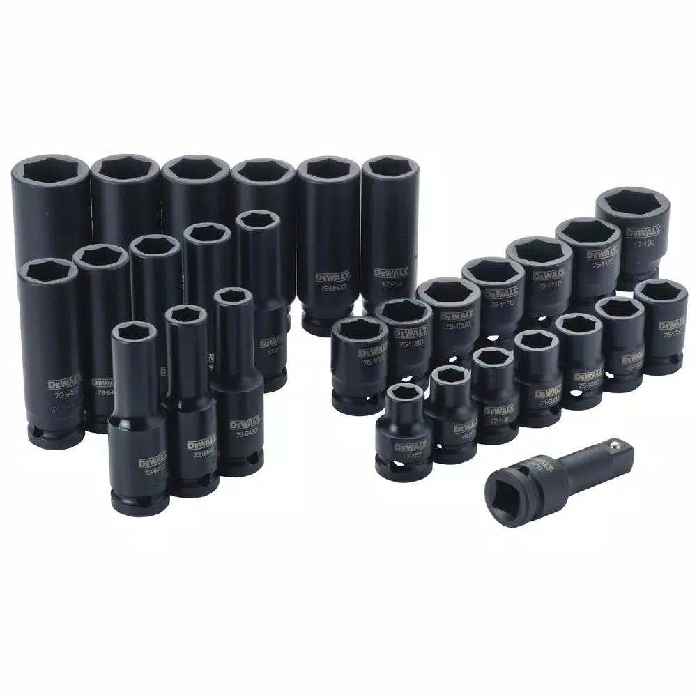 DEWALT 30-Piece 1/2 in. Drive Metric Impact Socket Set with DirectTorque Technology