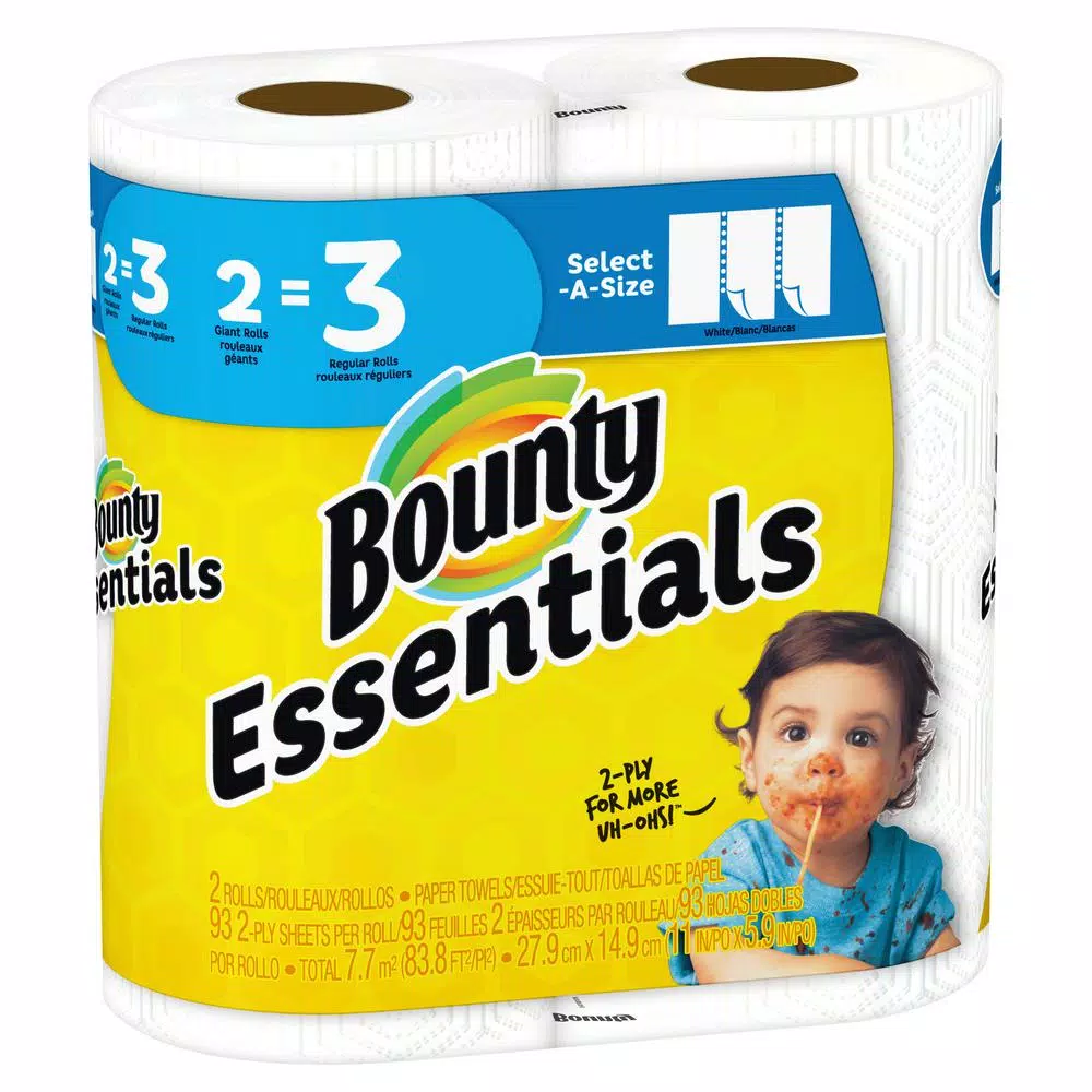 Bounty Select-A-Size White Paper Towel Rolls, 24 Rolls (12-Pack of 2 Giant Rolls)