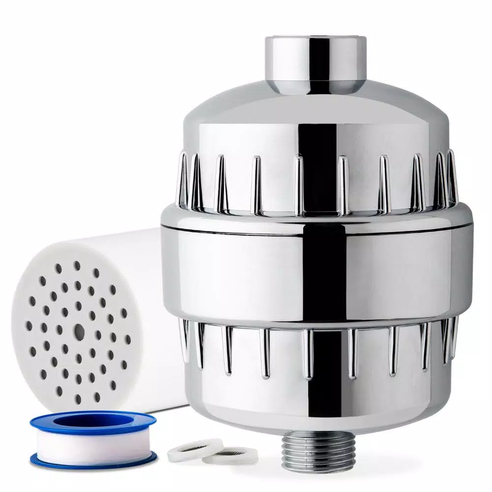 ISPRING 15-Stage High Output Universal Shower Filter Water Filtration System, Chrome