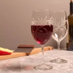 Rolf Glass Olive Branch 18 oz. All Purpose Wine Glass Set of 4 - Diamond-Wheel Engraved thumbnail 4