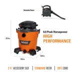 RIDGID 12 Gal. 6.0 Peak HP NXT Wet/Dry Shop Vacuum with Detachable Blower thumbnail 3