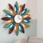 StyleWell Sunburst Art Deco Multi-Colored Metal Accent Mirror, 25.5 in. Diameter thumbnail 3