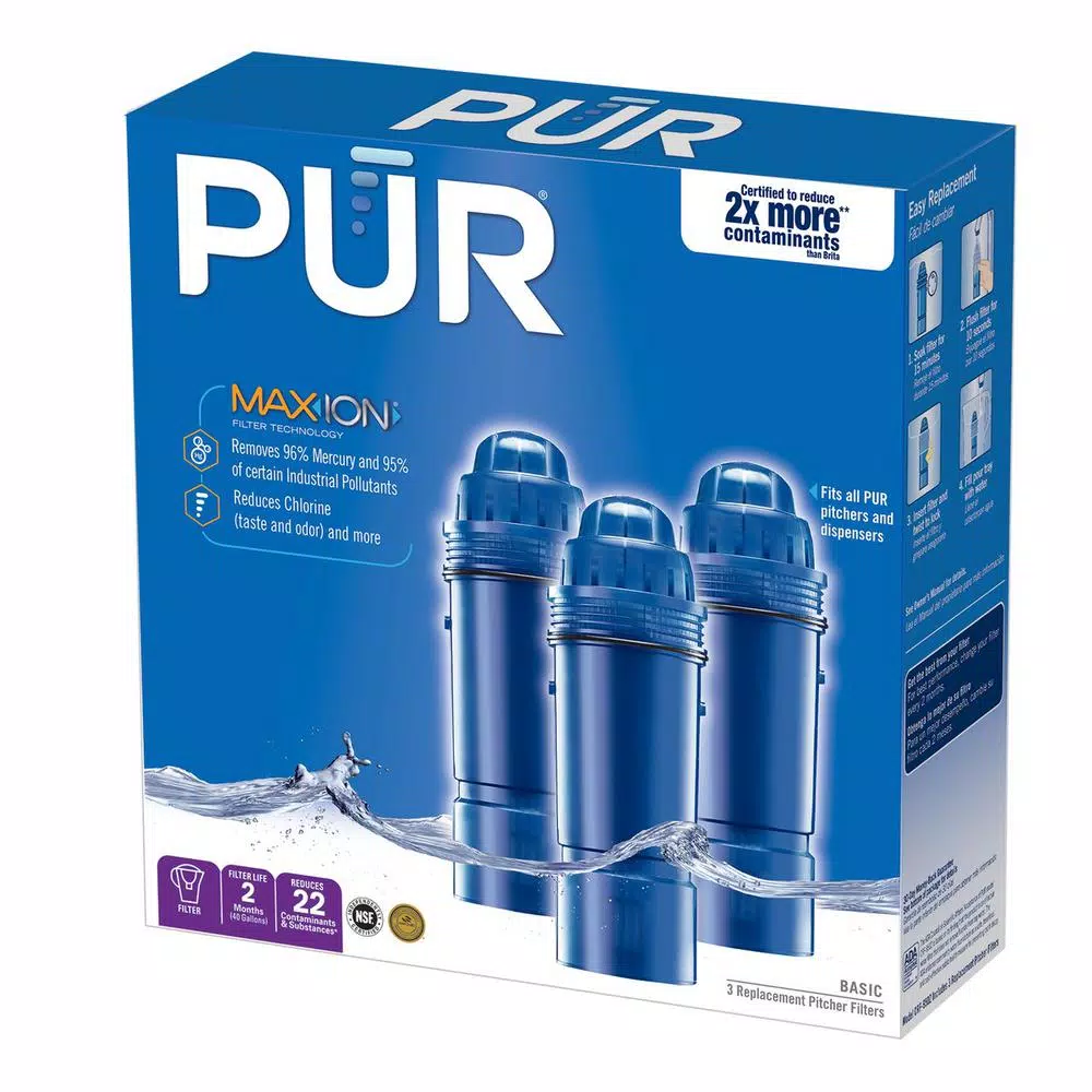 PUR Replacement Water Pitcher Filters with MAXION Technology, 3-Pack