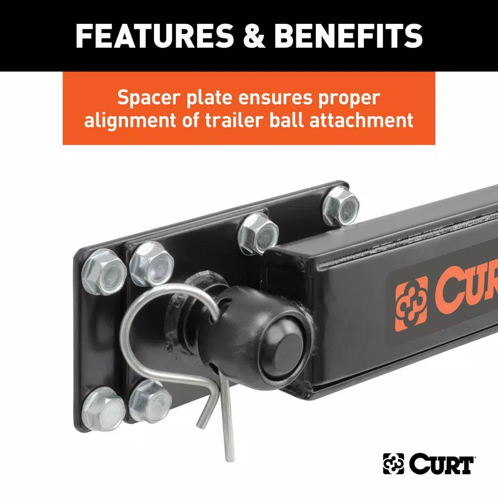 CURT Short Trunnion Bar Weight Distribution Hitch Kit, 10,000-15,000 lbs. GTW, 28-3/8 in. Bars