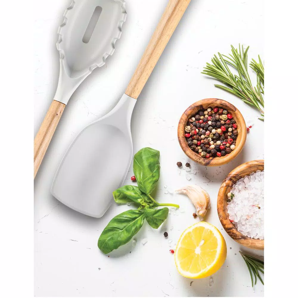 Skandia Beechwood 4-Piece Kitchen Tool Set with Silicone Heads