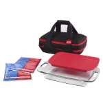 Pyrex 9-Piece Glass Bakeware and Storage Set with Insulated Carrying Bag thumbnail 1