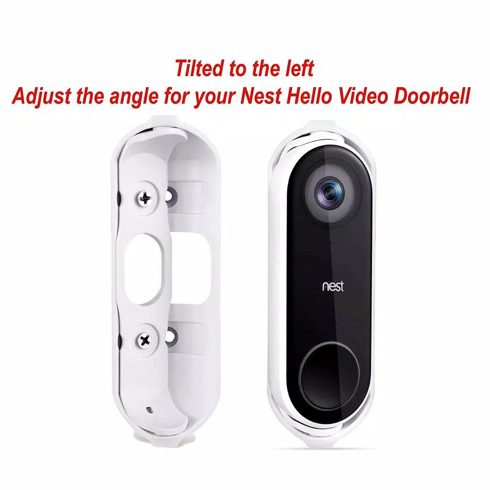 Wasserstein Adjustable Angle Wall Mount for Google Nest Hello Video Doorbell, White