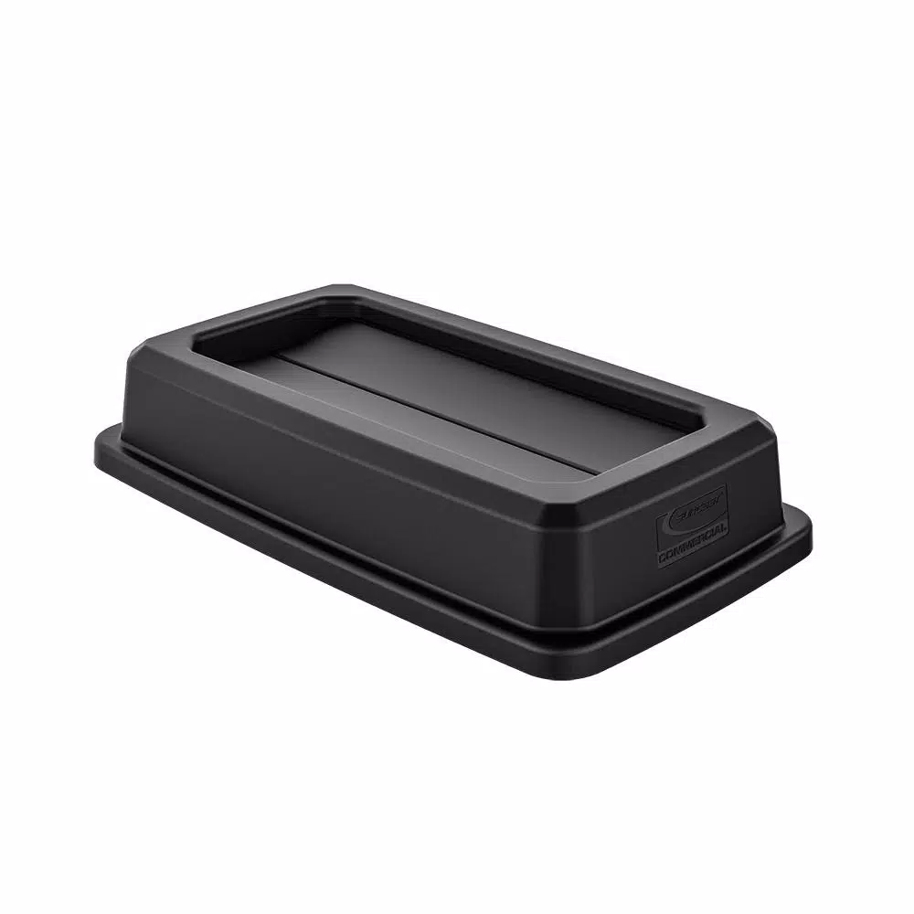 Suncast Commercial 23 Gallon Slim Trash Can Replacement Lid with Double Flip Top - Black