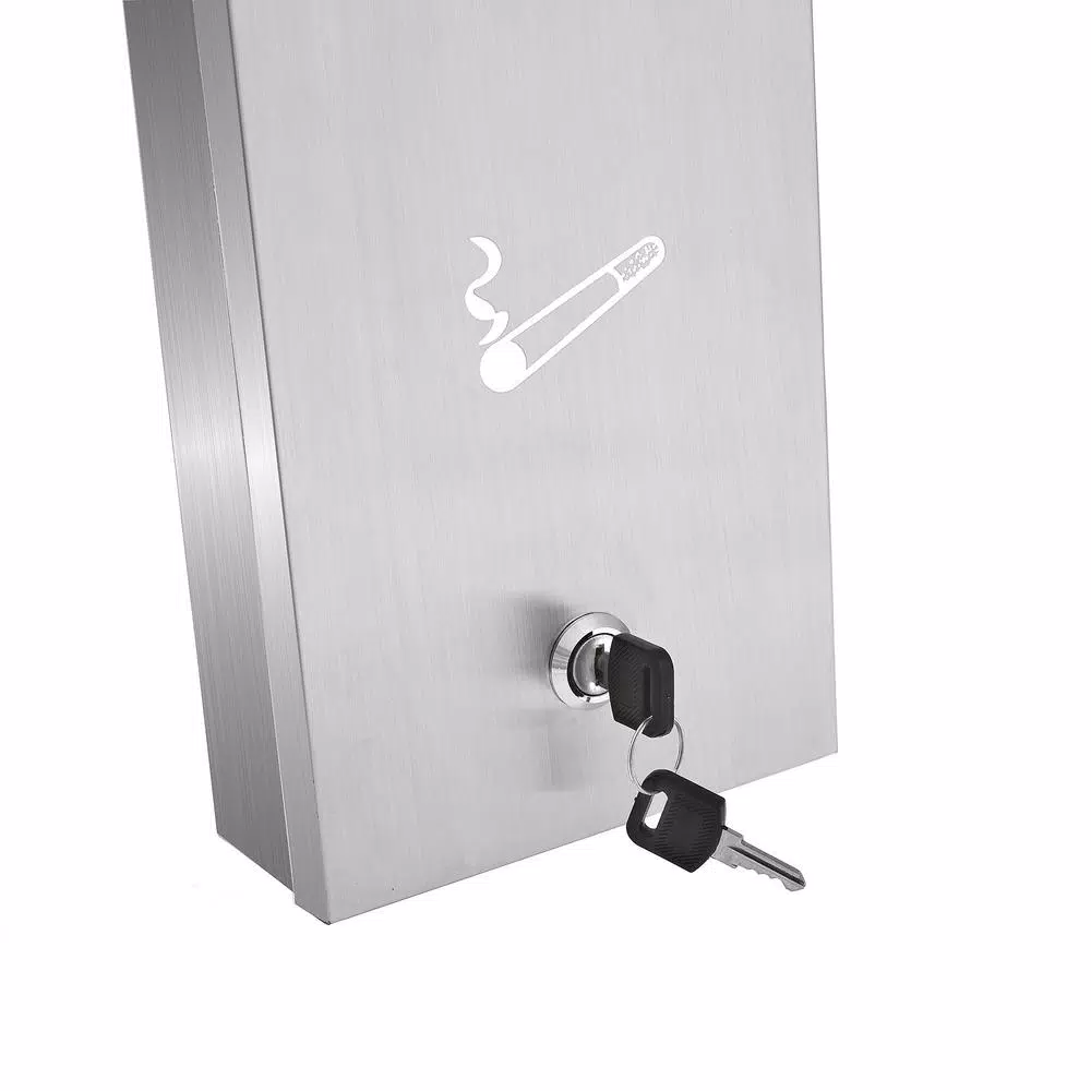 Alpine Industries Stainless Steel Wall-Mounted Cigarette Disposal Station Outdoor Ashtray