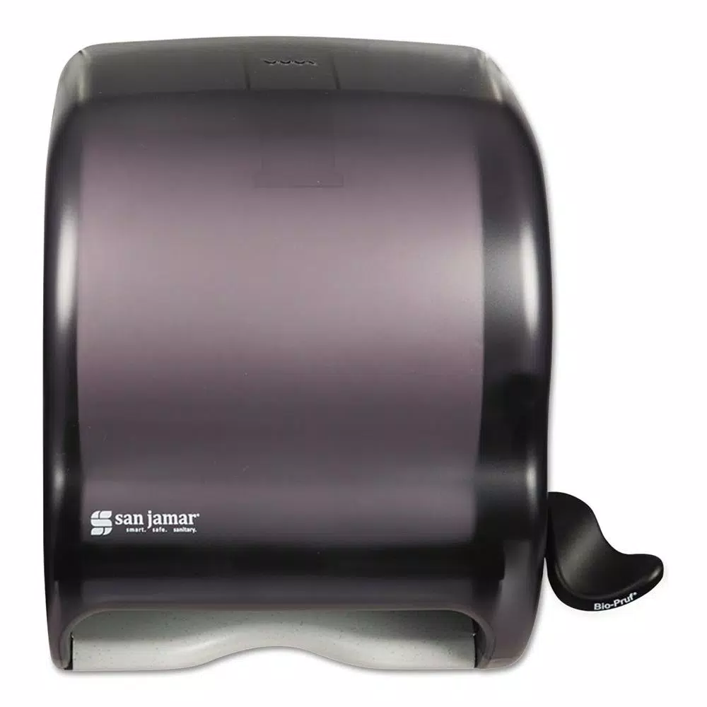 San Jamar Element Lever Roll Towel Dispenser - Transparent Black Pearl - Universal High Capacity