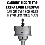 Drill America 8-Piece Carbide Tipped Hole Cutter Set, 1 in. Depth of Cut thumbnail 4