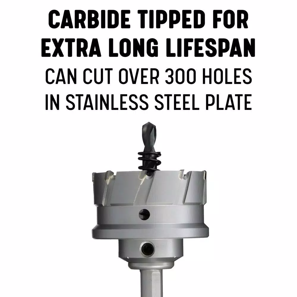 Drill America 8-Piece Carbide Tipped Hole Cutter Set, 1 in. Depth of Cut