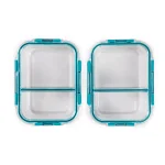 Manna TruDivide 46 oz. Glass Food Storage Container with 2-Compartment Leakproof Lid (2-Pack) thumbnail 2