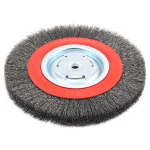 Forney 8 in. Wide Face Crimped Wire Bench Wheel Brush, 1/2 in. and 5/8 in. Arbor thumbnail 2