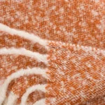 Glitzhome Orange and White Striped Jacquard Woven Acrylic Throw Blanket, 60 x 50 in. thumbnail 3