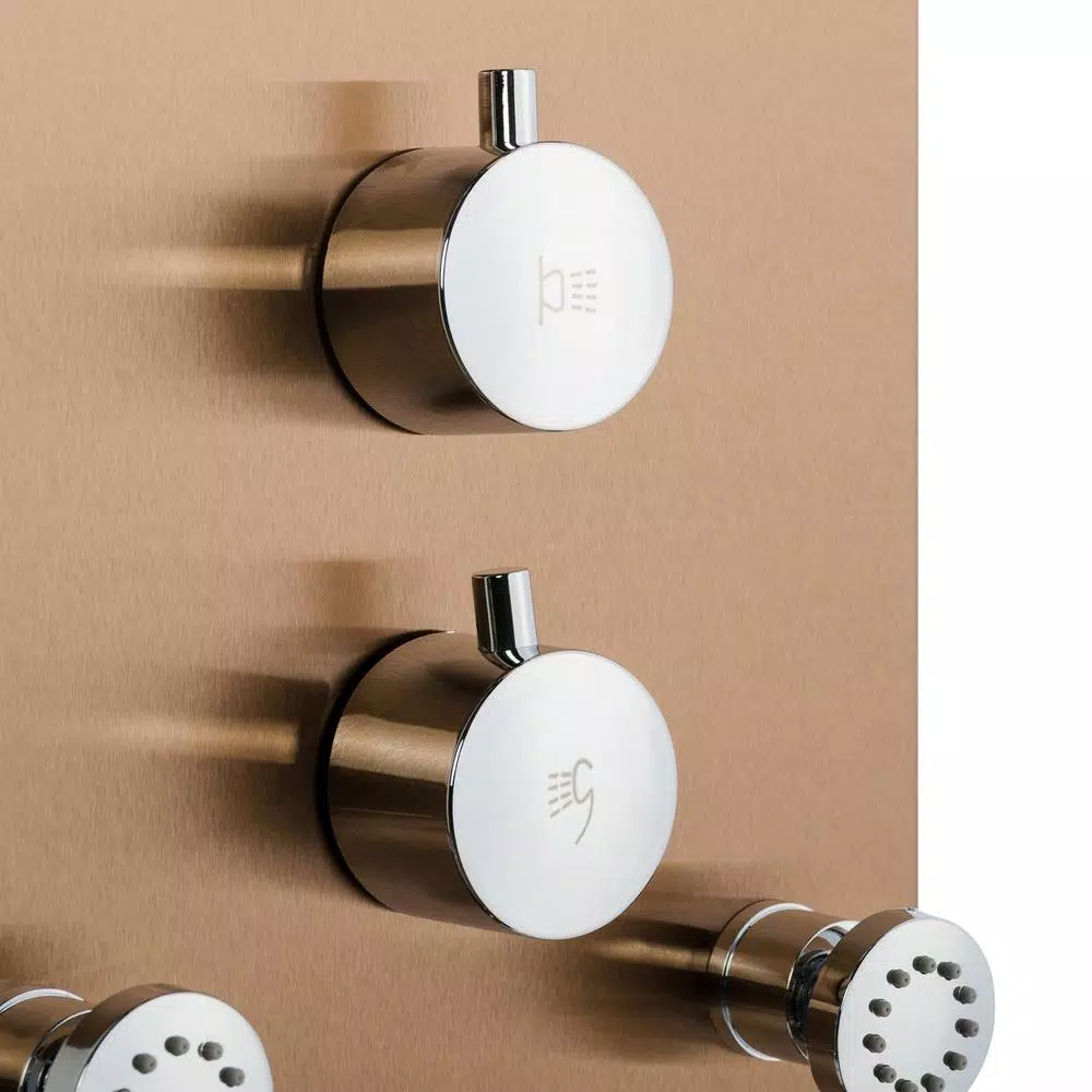 AKDY 65 in. 8-Jet Bronze Stainless Steel Shower Panel System with Rainfall Waterfall and Handheld Wand