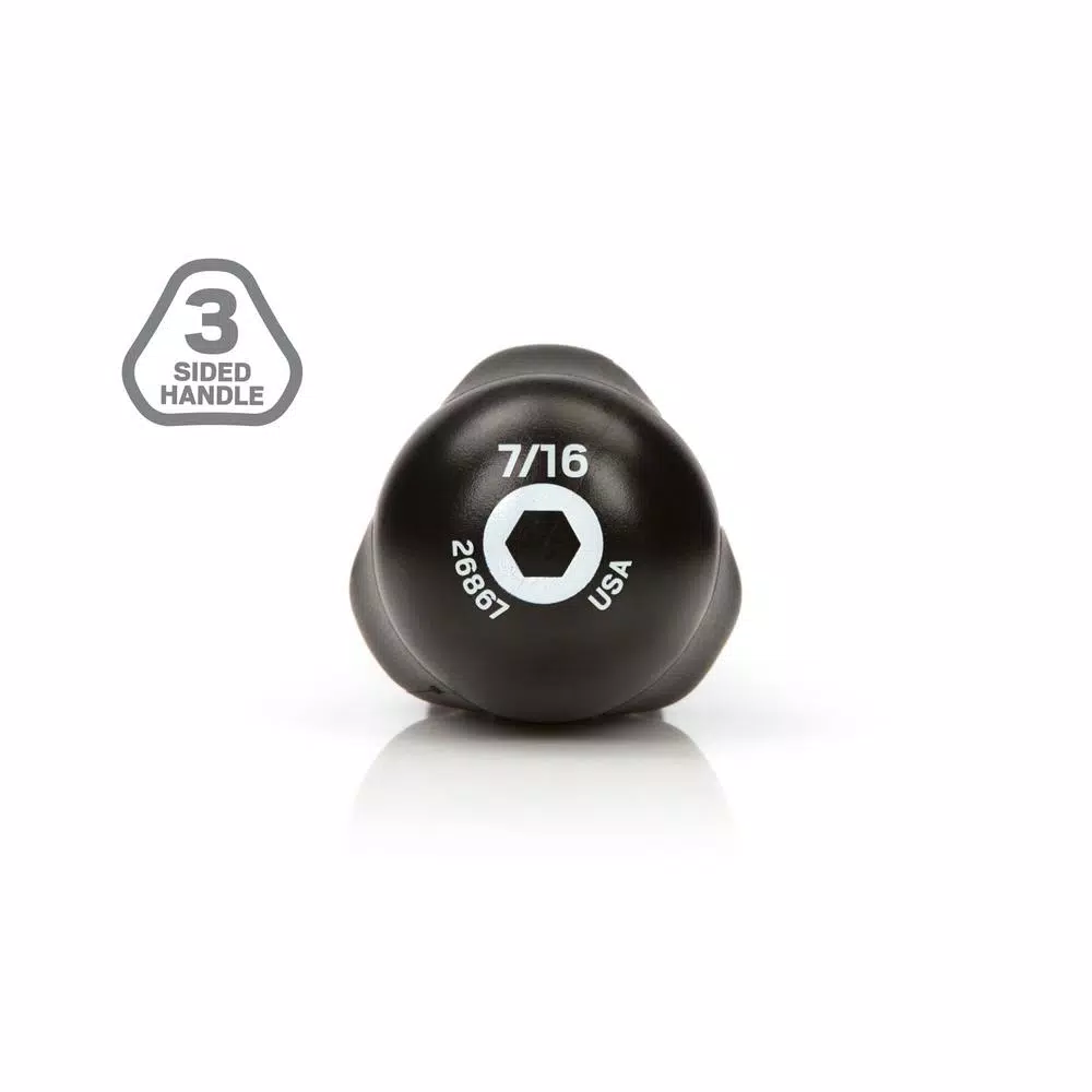 TEKTON 7/16 in. Nut Driver with Patented Three-Sided Handle