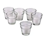 Light In The Dark Clear Glass Flower Pot Votive Candle Holders with White Votive Candles, Set of 12 thumbnail 2