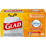 Glad 13 Gallon Tall Kitchen Drawstring Trash Bags, Febreze Hawaiian Aloha Odor Shield, 40-Count thumbnail 1