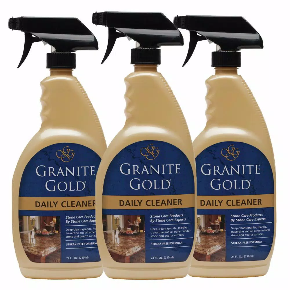 Granite Gold Natural Stone Daily Cleaner, Streak-Free Formula, 24 oz (3-Pack)